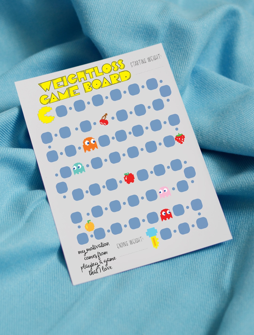 Happy Planner Printable - Game Board Weight Loss Tracker - Pac Man - Etsy