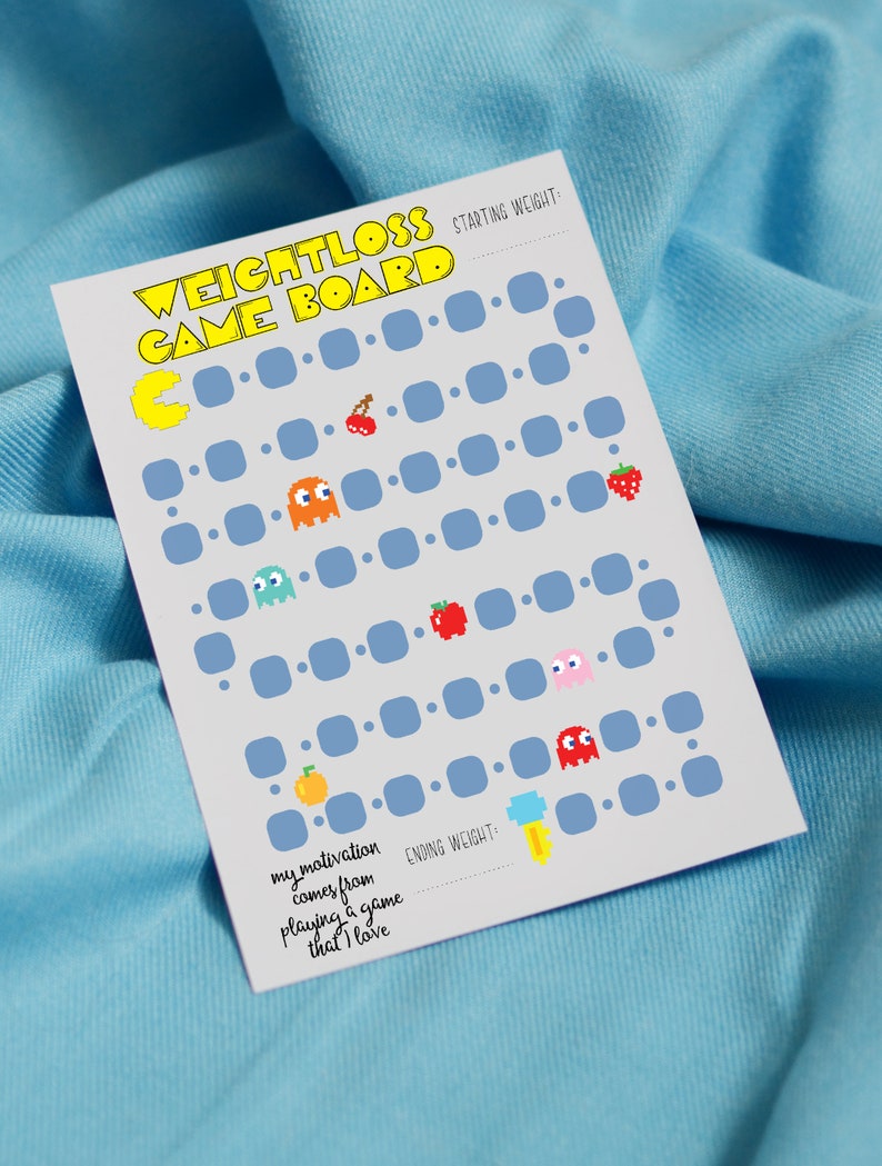 Happy Planner Printable Game Board Weight Loss Tracker Pac Man Etsy