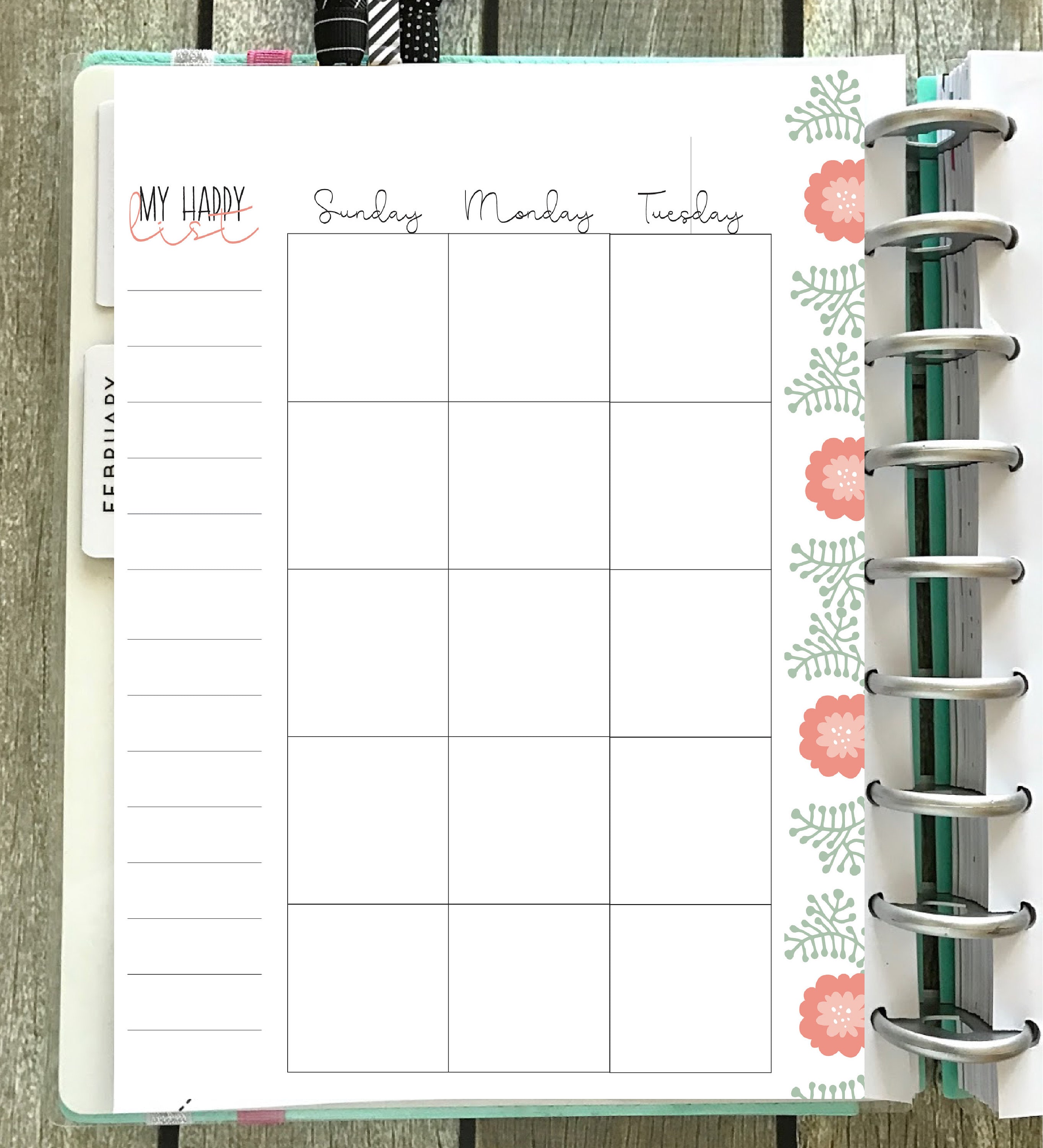 Happy Planner Printable Classic Size Wellness Full Expansion Peach and ...
