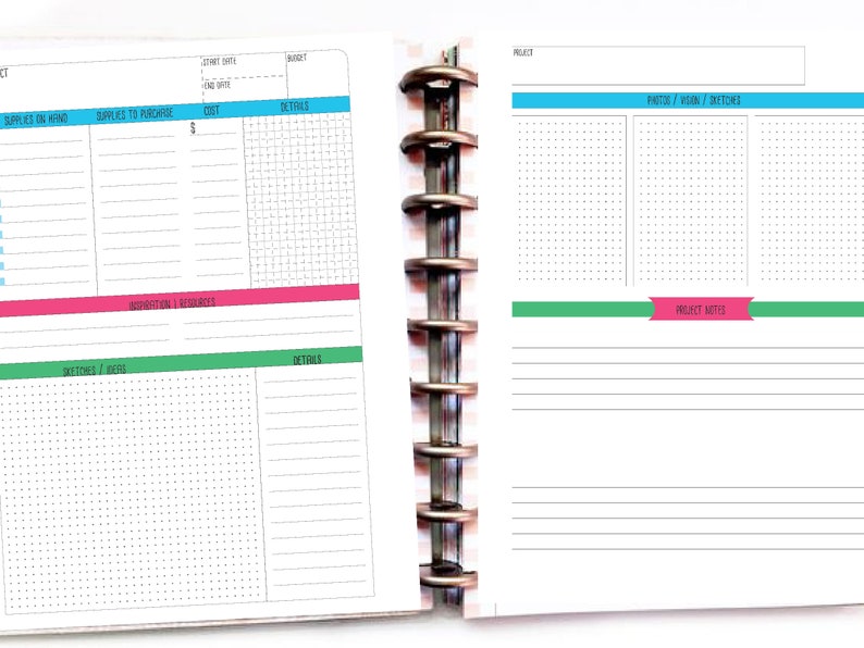 Happy Planner Printable Miss Maker Extras Project Sheets - Etsy