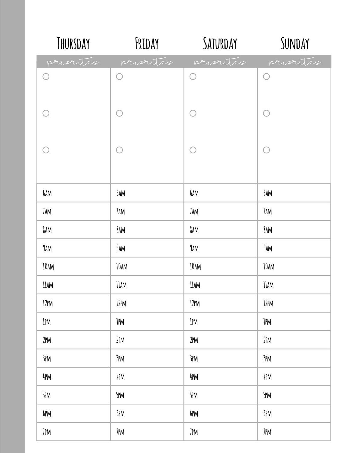 Happy Planner Classic Size Weekly hourly Layout | Etsy