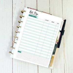 EDITABLE** Happy Planner - Classic Size - Bill Pay - Budget -