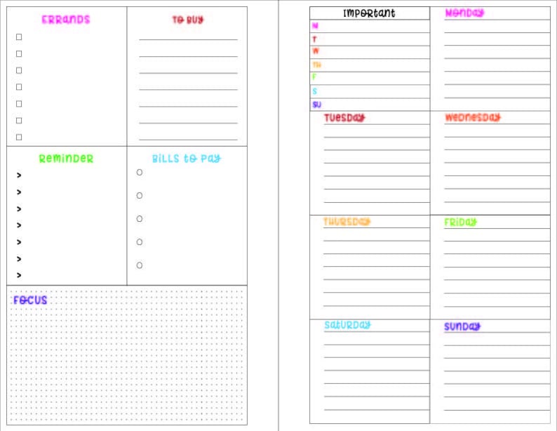 TUL Planner Printable Super Mom Weekly Layout new Version Etsy