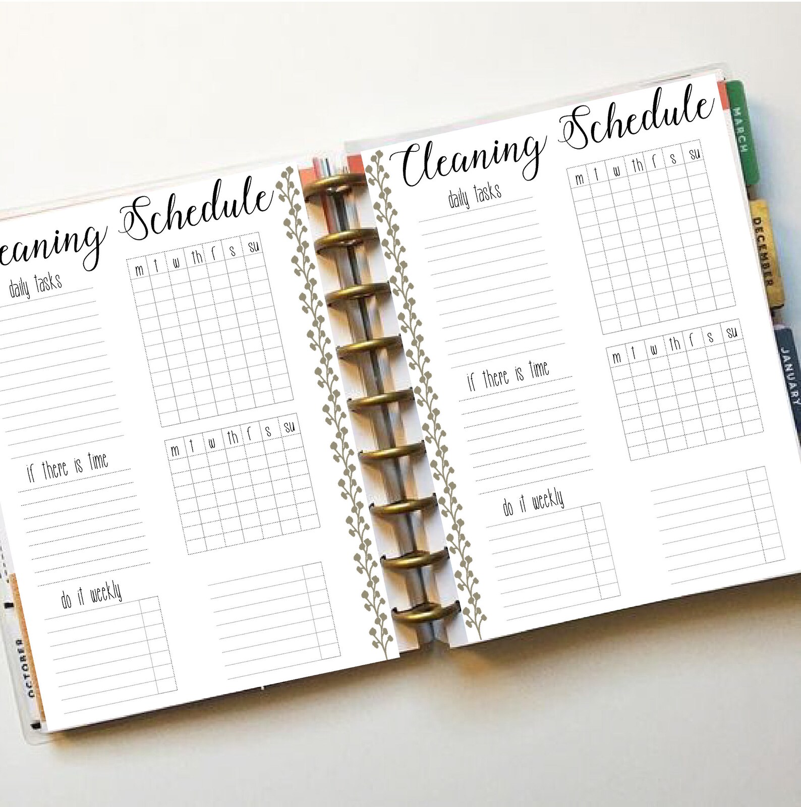 Happy Planner Printable Cleaning Schedule Classic Size | Etsy