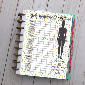 Happy Planner Printable - Body Measurement Tracker