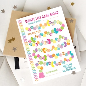 Happy Planner Printable - Game Board Weight Loss Tracker - Candy Land board and Candy for stickers
