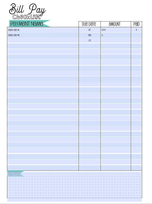 EDITABLE Happy Planner Classic Size Bill Pay Budget | Etsy