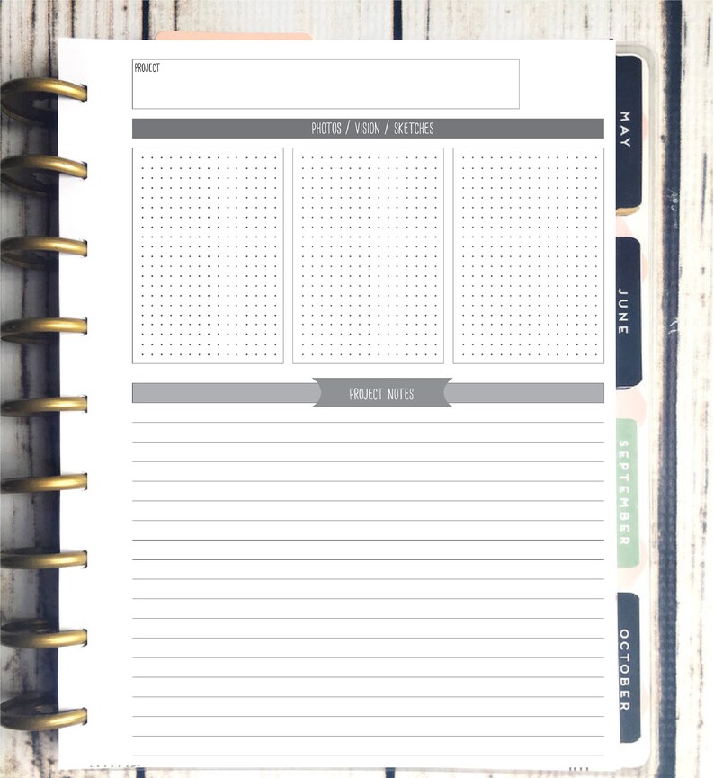 Happy Planner Printable Miss Maker Extras Layout Classic Size Black and ...
