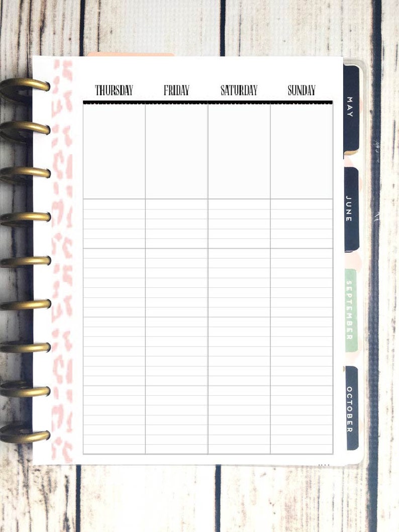 Happy Planner Printable Glam Girl Weekly Lay Out Classic - Etsy