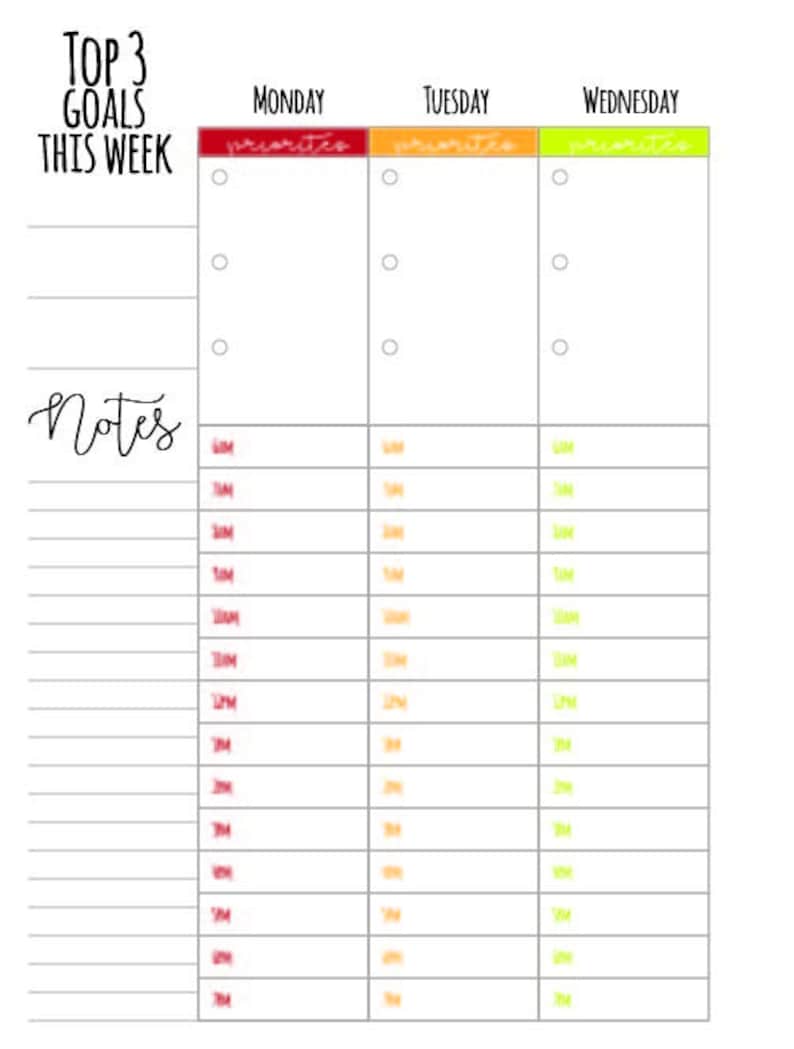 happy planner classic size weekly hourly layout etsy
