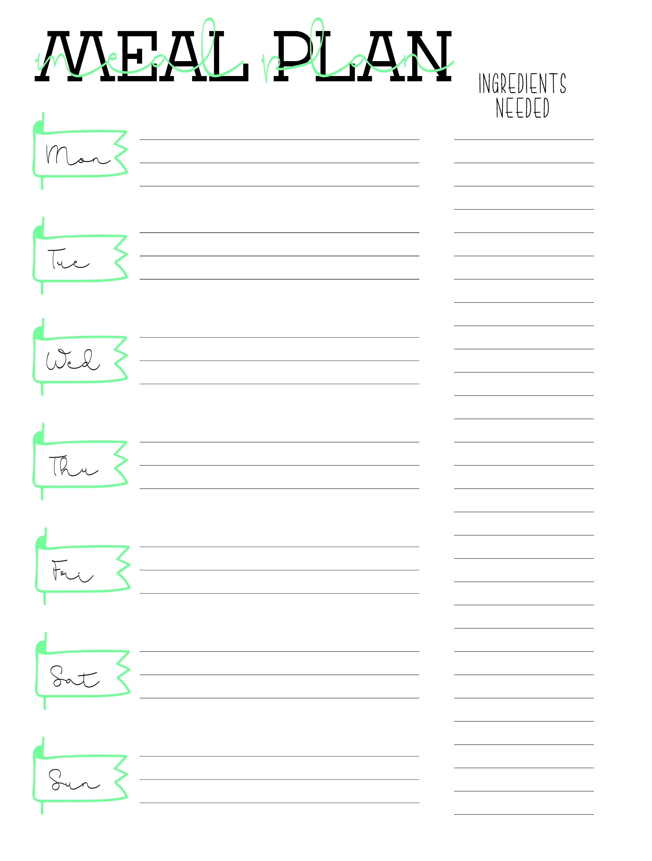 Happy Planner Printable Meal Plan 2 Page Spread Classic | Etsy