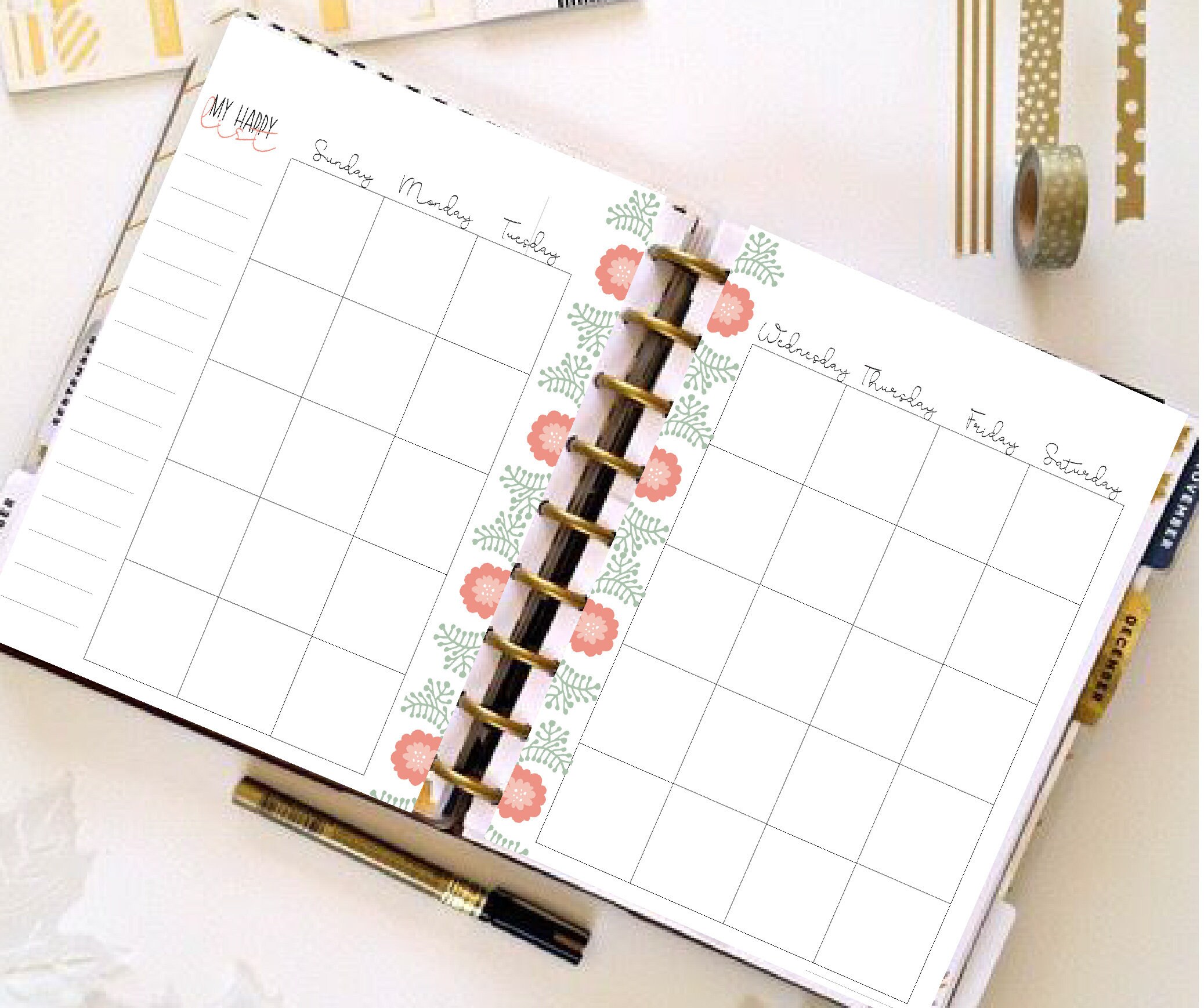 Happy Planner Printable Classic Size Wellness Full Expansion Peach and ...