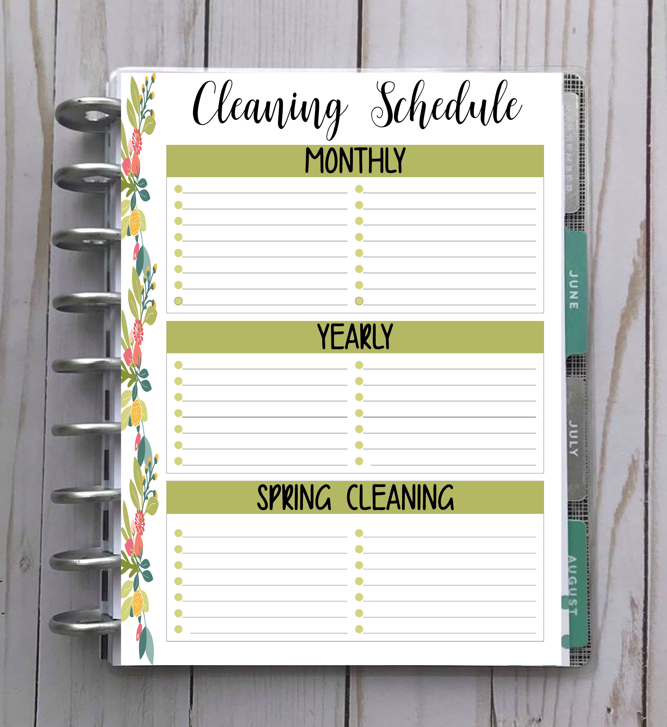 Cleaning Schedule Printables