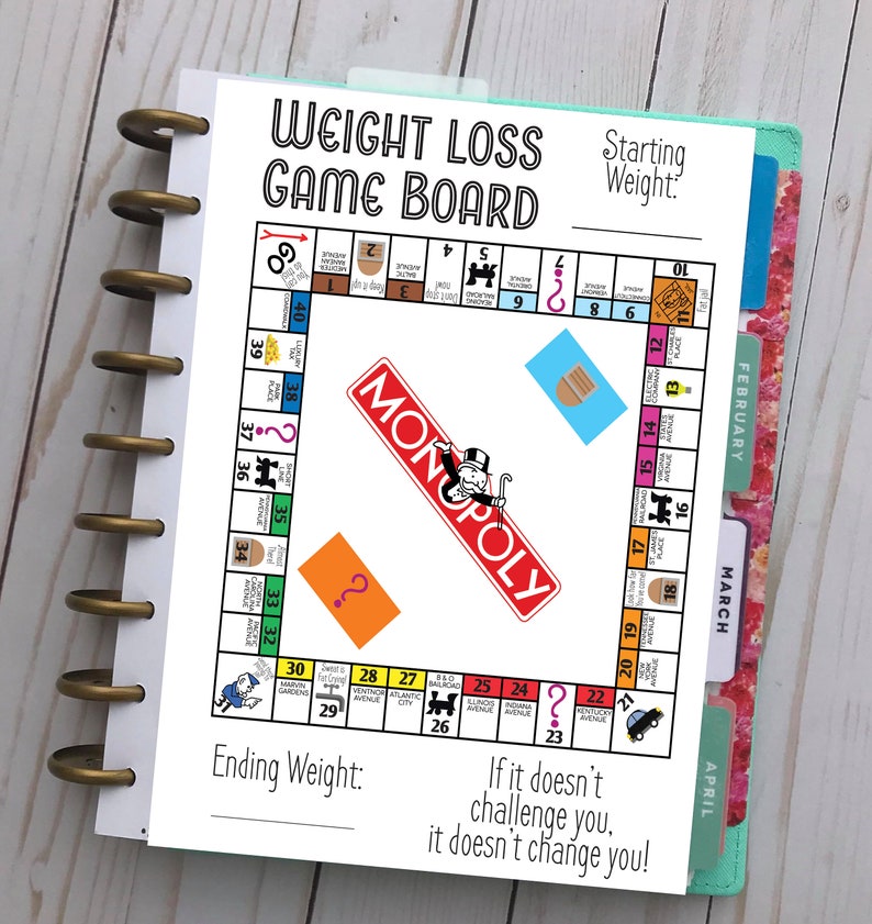 Happy Planner Printable Game Board Weight Loss Tracker Etsy