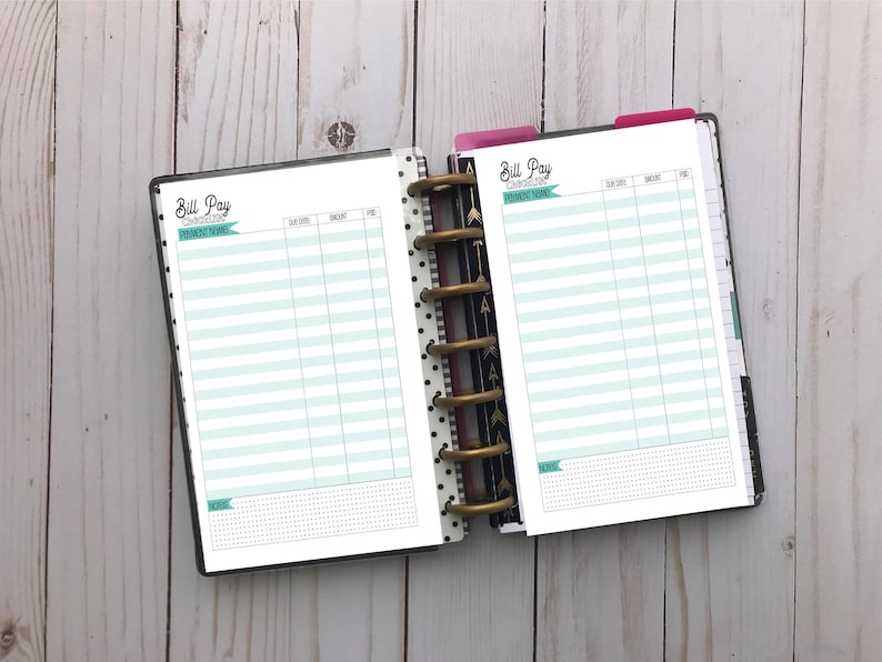 Happy Planner MINI Size Budget Printable Full Extension Etsy
