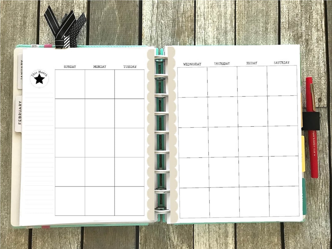 Happy Planner Printable - Contemporary Year - Classic Size - Monthly Layout - Modern - Classic ...