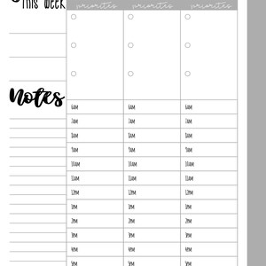 Happy Planner - Classic Size - Weekly (hourly Layout) Printable - Grey ...