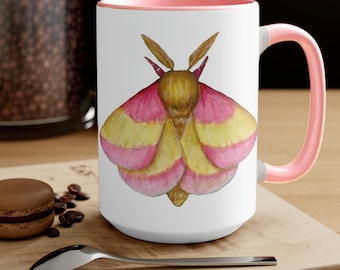 Rosy Maple Moth Mug | Two-Tone Coffee Mug,15oz