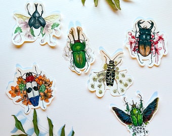 Beetles and Blossoms Sticker Pack