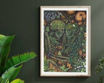 Zelfs in de dood| Kunstafdruk van origineel aquarelschilderij