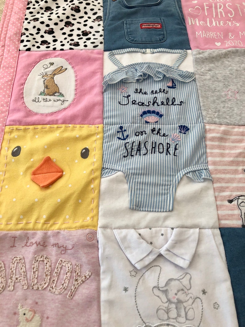 Custom Keepsake Memory Quilt Baby Clothes Blanket Gift Etsy