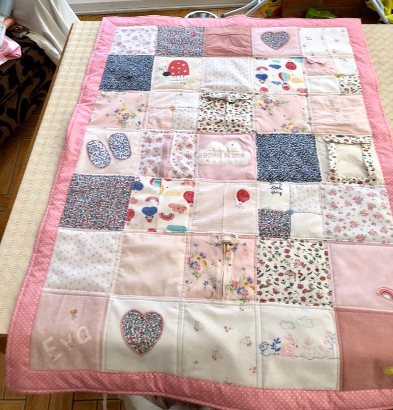 Custom Keepsake Memory Quilt Baby Clothes Blanket Gift Etsy
