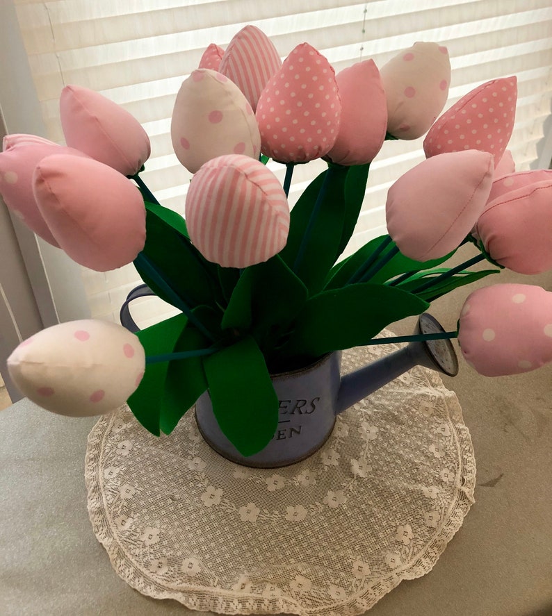 Handmade tulips fabric flowers 2nd anniversary bouquet Etsy