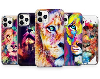 Color lion Case iPhone X XS XR iPhone 12 iPhone 8 Plus Samsung S6 Samsung Note 20 Note 9 Note 10 Plus Samsung S10 Samsung S9 Protective case