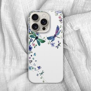 Funda para teléfono con diseño de libélula en acuarela para iPhone 17e, 17Air, 17Pro Max, 17Pro, 16e, 16Plus, 16Pro Max, 15, 15Plus, 15Pro, 14, 14Pro, 13 y 12. imagen 8