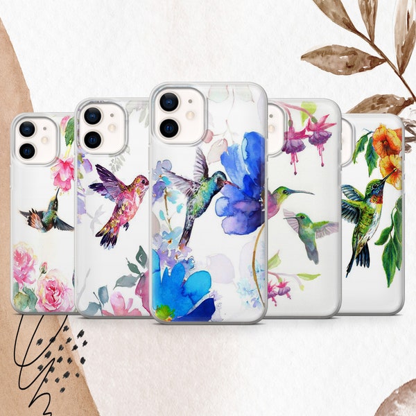 Hummingbird Watercolor Phone Case Hummingbird Cover For iPhone 15 15Pro 14 14Pro 13 12 11 Samsung S24 S23 S22 Google Pixel 8A 8Pro 8 7Pro 7A