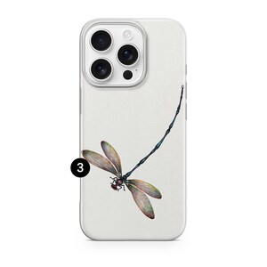 Funda para teléfono con diseño de libélula en acuarela para iPhone 17e, 17Air, 17Pro Max, 17Pro, 16e, 16Plus, 16Pro Max, 15, 15Plus, 15Pro, 14, 14Pro, 13 y 12. 3