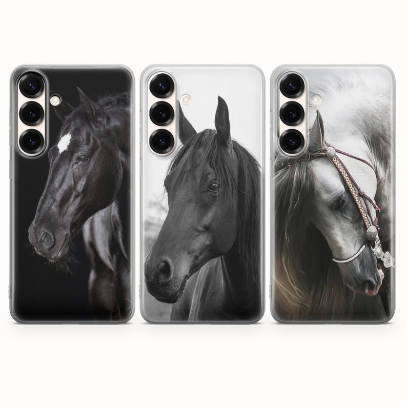 Horse Phone Case Cute Horse Print Cover For Samsung S26 S26 Plus S26 Ultra S25 FE S25 Ultra S25 Edge S24 Ultra S24 S23 S22 S21 A16 A25 A56 image 1