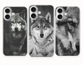 Gray Wolf Phone Case Wolf Cover For iPhone 17e 17Pro Max 16e 16Pro 15 14 13 12 Samsung S26 S25 S24 S23 A56 Google Pixel 10A 10Pro XL 9A 8A