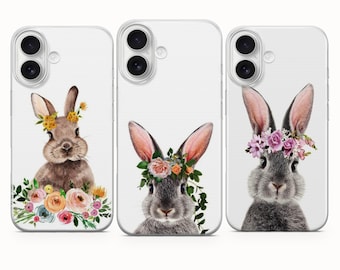 Rabbit Phone Case Bunny Art Cover For iPhone 17Pro 17e 16Pro 16e 15 14 13 Samsung S26 S25 S24 S23 A56 Google Pixel 10A 10Pro XL 9Pro 8A 7A