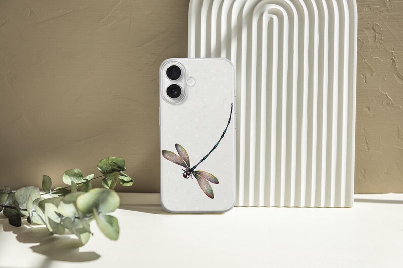 Funda para teléfono con diseño de libélula en acuarela para iPhone 17e, 17Air, 17Pro Max, 17Pro, 16e, 16Plus, 16Pro Max, 15, 15Plus, 15Pro, 14, 14Pro, 13 y 12. imagen 16