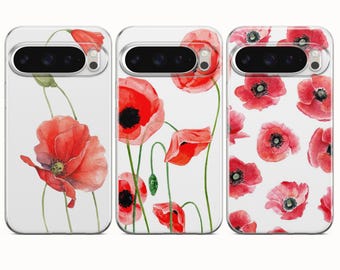 Poppy Phone Case Poppies Cover For Pixel 10A 10Pro XL 9Pro 8A 7A Samsung S26 S26 Ultra S25 S24 A56 iPhone 17e 17Pro Max 16e 16Pro 15 14 13