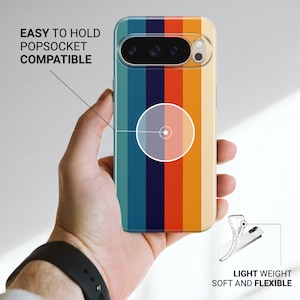 Cover per telefono retrò con strisce retrò anni '70 per Google Pixel 11 11 Pro 11 Pro XL 10A 10 Pro 10 Pro XL 9 Pro 9A 9 Pro XL 8Pro 8A 7A 7 Pro 6Pro immagine 5