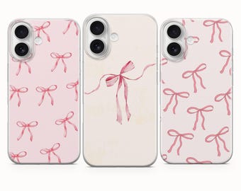 Capa para celular com laços rosa para iPhone 17e, 17 Pro Max, 16e, 16 Pro, 15, 14, 13, Google Pixel 10A, 10 Pro XL, 9 Pro, 8A, Samsung Galaxy S26, S25, S24, S23.