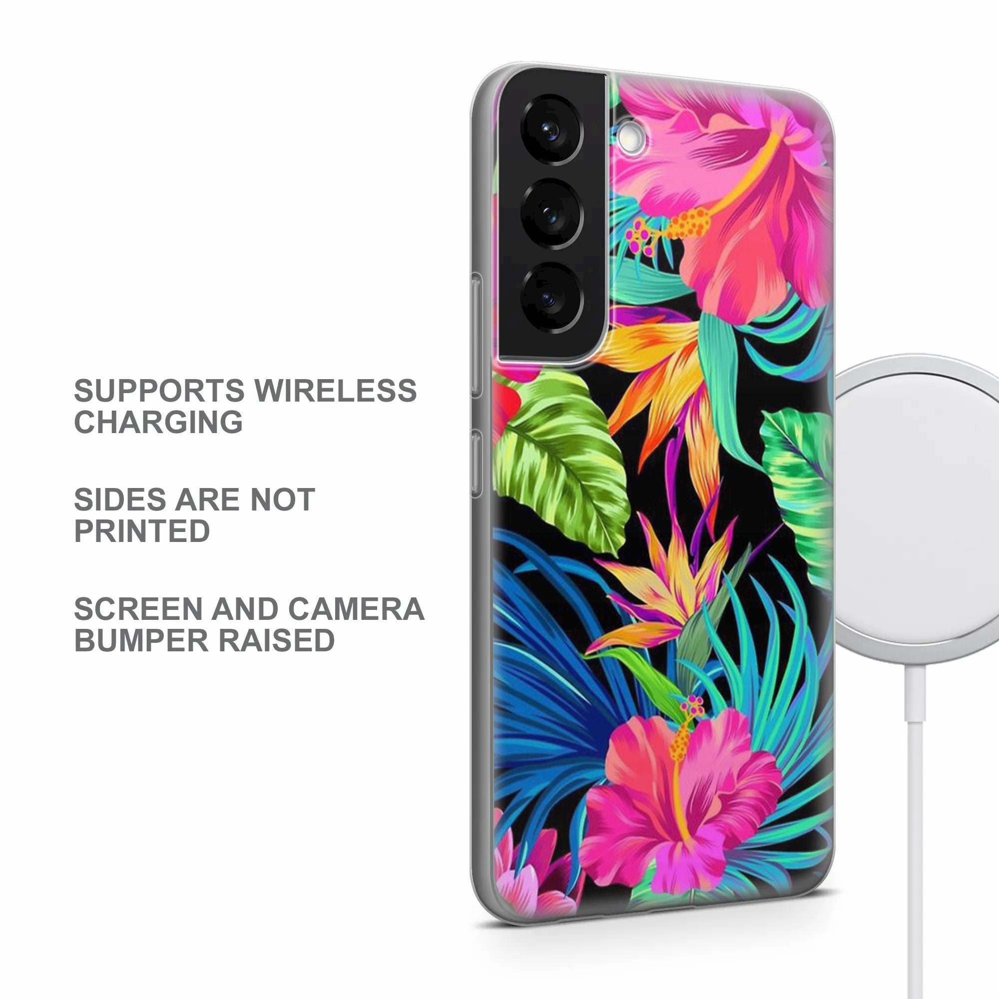 Tropical Flowers Phone Case Hibiscus Cover for Samsung