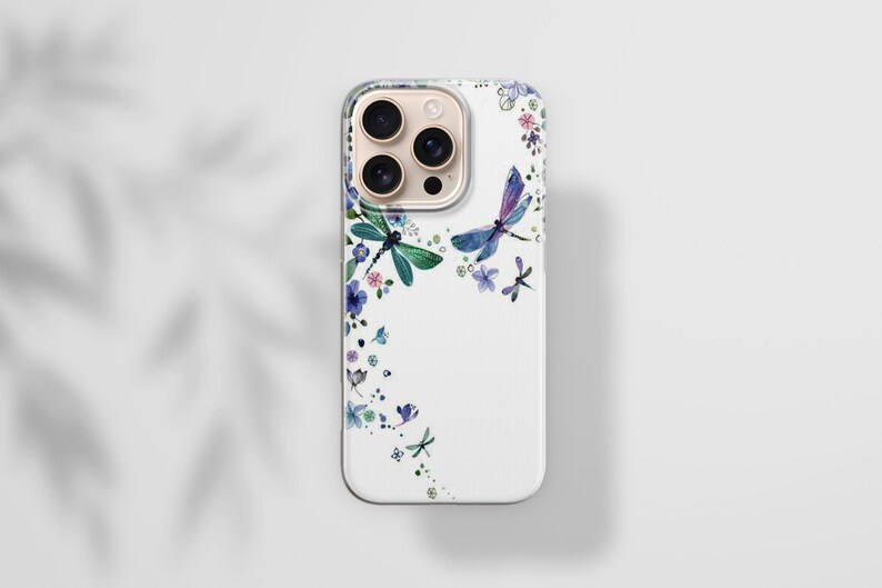 Funda para teléfono con diseño de libélula en acuarela para iPhone 17e, 17Air, 17Pro Max, 17Pro, 16e, 16Plus, 16Pro Max, 15, 15Plus, 15Pro, 14, 14Pro, 13 y 12. imagen 11