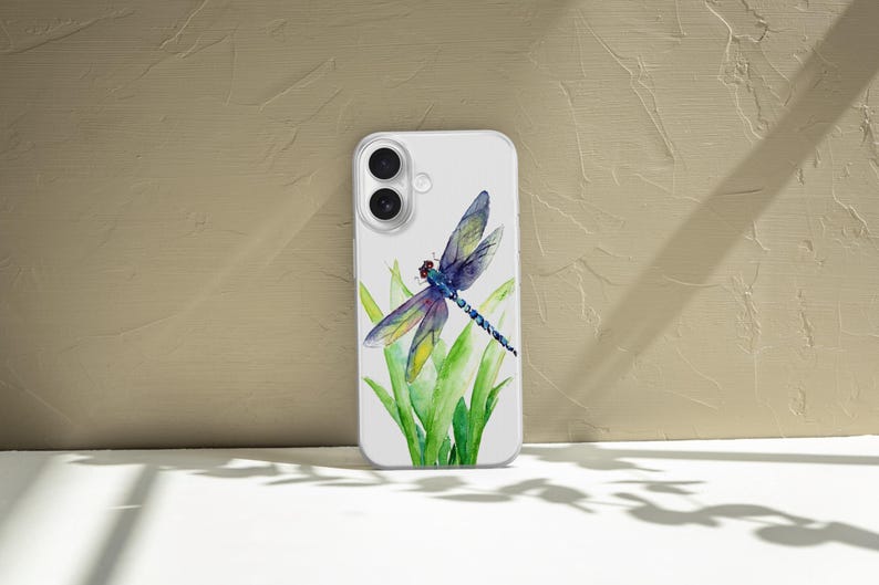 Funda para teléfono con diseño de libélula en acuarela para iPhone 17e, 17Air, 17Pro Max, 17Pro, 16e, 16Plus, 16Pro Max, 15, 15Plus, 15Pro, 14, 14Pro, 13 y 12. imagen 15