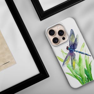 Funda para teléfono con diseño de libélula en acuarela para iPhone 17e, 17Air, 17Pro Max, 17Pro, 16e, 16Plus, 16Pro Max, 15, 15Plus, 15Pro, 14, 14Pro, 13 y 12. imagen 9