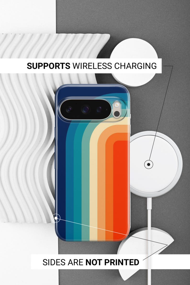 Cover per telefono retrò con strisce retrò anni '70 per Google Pixel 11 11 Pro 11 Pro XL 10A 10 Pro 10 Pro XL 9 Pro 9A 9 Pro XL 8Pro 8A 7A 7 Pro 6Pro immagine 6