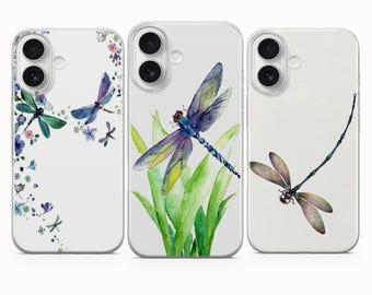 Dragonfly Phone Cover Watercolor Dragonfly Art Case For iPhone 17e 17Air 17Pro Max 17Pro 16e 16Plus 16Pro Max 15 15Plus 15Pro 14 14Pro 13 12