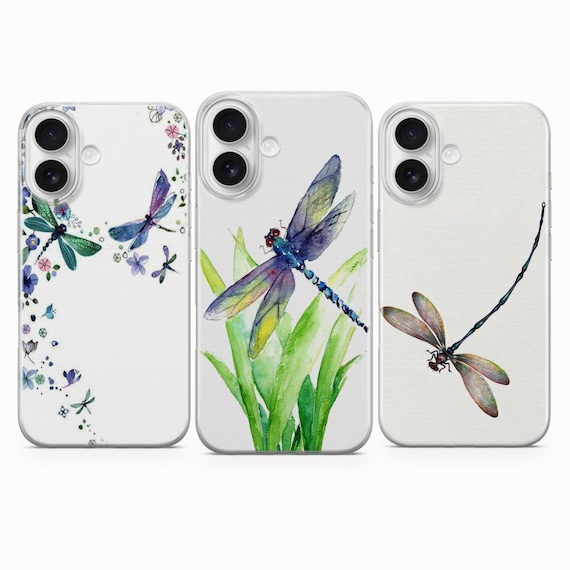 Dragonfly Phone Cover Watercolor Dragonfly Art Case For iPhone 17Air 17Pro Max 17Pro 16e 16Plus 16Pro Max 15 15Plus 15Pro 14 14Plus 14Pro 13