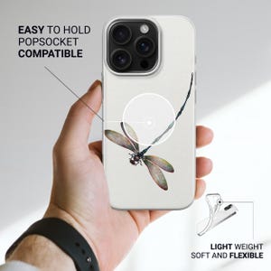 Funda para teléfono con diseño de libélula en acuarela para iPhone 17e, 17Air, 17Pro Max, 17Pro, 16e, 16Plus, 16Pro Max, 15, 15Plus, 15Pro, 14, 14Pro, 13 y 12. imagen 7