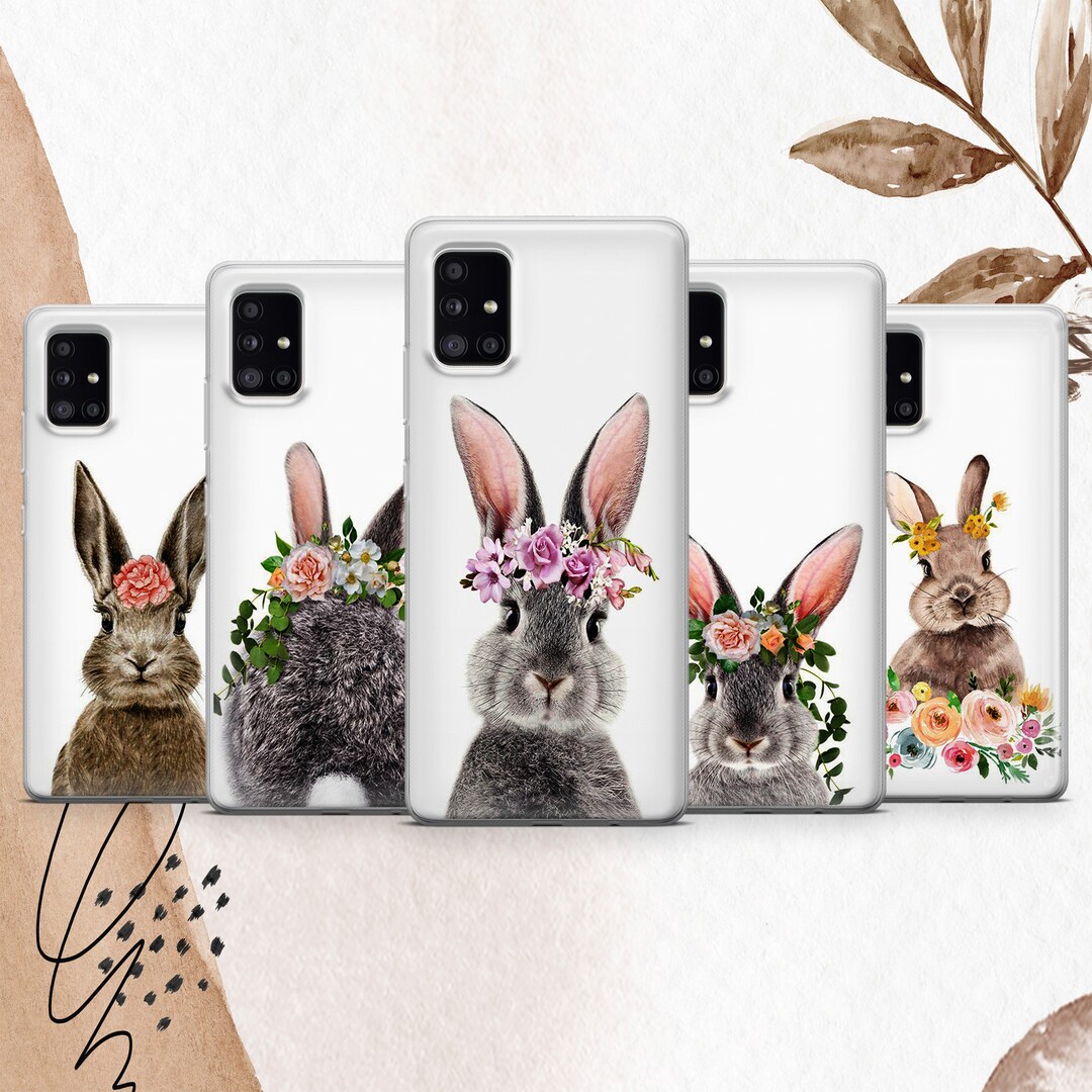 Rabbit Phone Case Cute Bunny Print Cover for Samsung S25 S25 Ultra S25