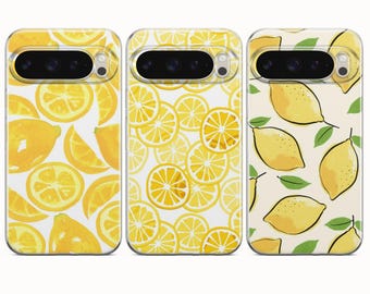 Lemon Phone Case Yellow Citrus Cover For Google Pixel 10A 10Pro XL 9Pro 8A 7A Samsung S26 S25 S24 S23 A56 iPhone 17e 17Pro 16e 16Pro 15 14