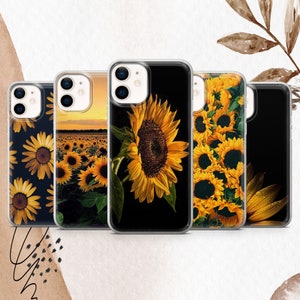 Sonnenblumen Handy Hülle Floral Cover Für iPhone 16e 16Pro Max 15 14 13 12 Samsung S25 S24 Ultra S23 FE A15 Google Pixel 9A 9Pro XL 8Pro 7A 8A