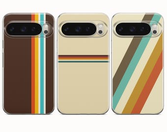 Retro Stripes Phone Case Retro Cover For Google Pixel 10A 10Pro XL 9A 9Pro 8A 7A Samsung S26 S25 S24 S23 A17 iPhone 17e 17Pro 16Pro 15 14 13